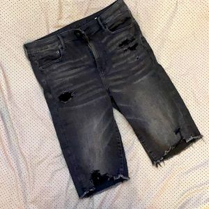 American Eagle Distressed Denim Bike Shorts